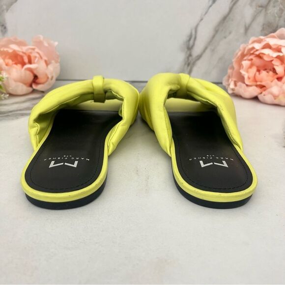 MARC FISHER Olita Slide Sandal In Yellow Leather Size 7.5 NEW - Picture 12 of 17